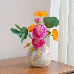 Handcrafted Style Floral Vase – Cottage Home Accent